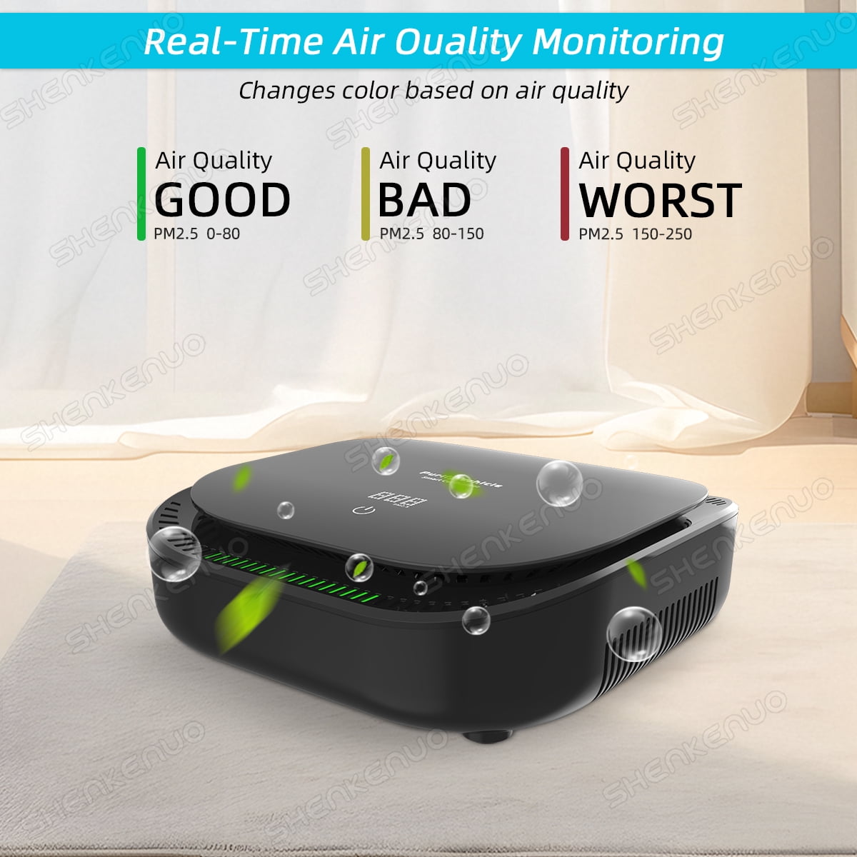 Auto HEPA Air Purifier for Cars, Removes Dust Smoke Odor, Quiet & Portable Unit