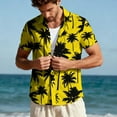 thumbnail image 2 of Stamzod Tropical Shirts for Men Summer Short Sleeve Vacation Beach Button Up Shirt Men Casual Loose Oversized Hawaiian Shirts Yellow T XL, 2 of 9