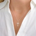 thumbnail image 5 of Turandoss 14K White Gold Plated Dainty Tiny Cross Pendant Necklace for Women Faith Jewelry Trendy Personalizedt First Communion Christian Religious Gifts for Women Her Girls, 5 of 8