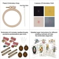 thumbnail image 2 of 4 Packs Embroidery Necklace Kits, Embroidery Pendant Kit Mini Cross Stitch Kit with Hoop, Necklace, Pendant, Stamped Pattern Cloth, Instructions, etc., Embroidery Kits for Adults, 2 of 6