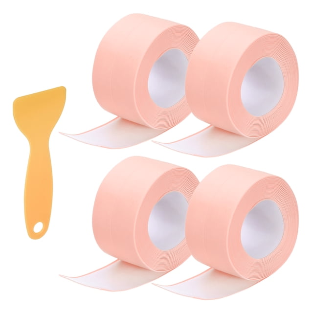 Cinta de sellado de PVC de 4 rollos, 1.5" x 10.5 pies, color rosa