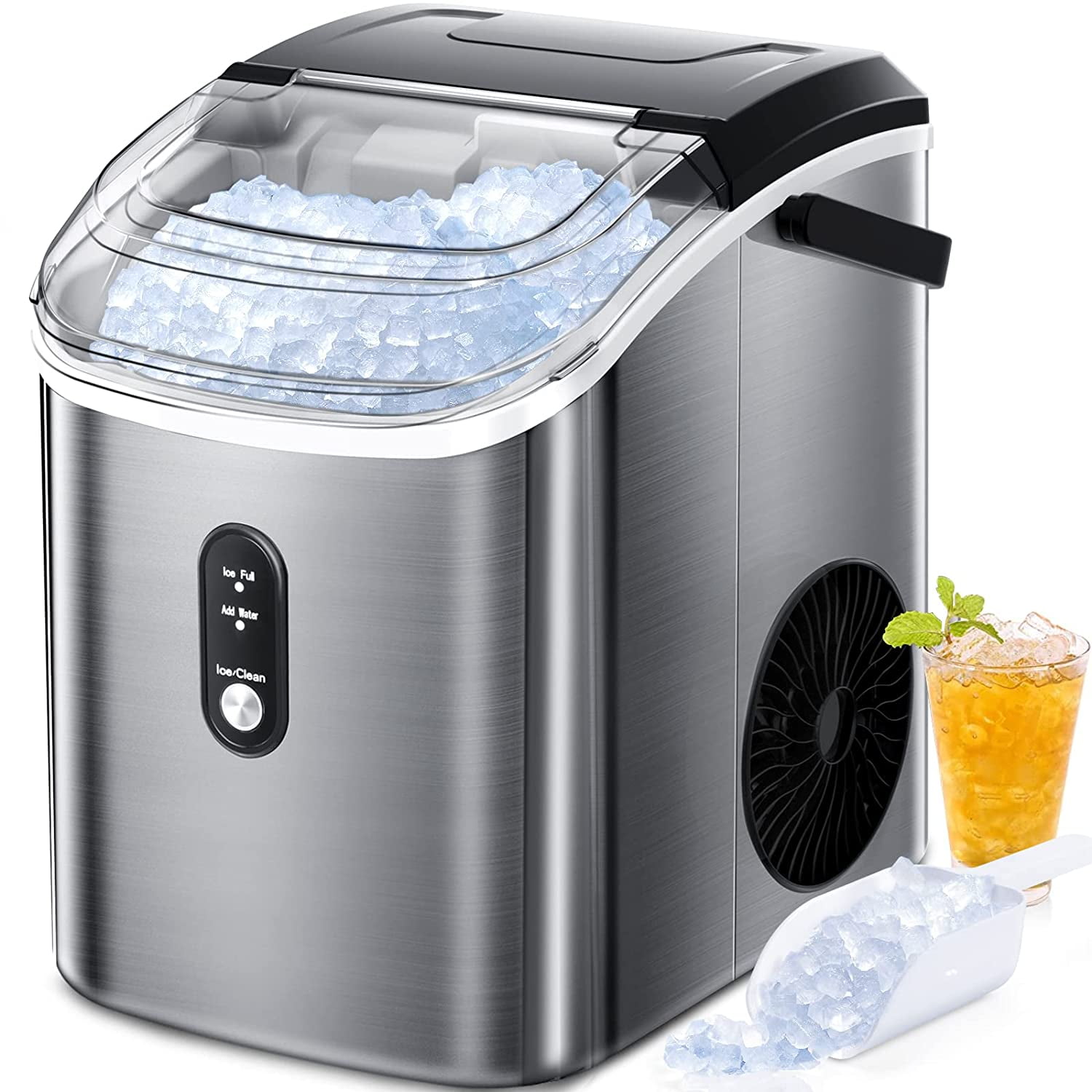 Kismile Nugget Ice Maker Countertop, Portable Ice Maker Machine with