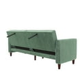 DHP Pin Tufted Transitional Futon, Light Green Velvet