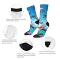 thumbnail image 3 of Rateoe Astronaut Tropical Dolphin for Women Casual Calf Socks - Cute Crew Socks - Thin Soft Above Ankle Socks Size 5-11, 3 of 6
