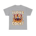 thumbnail image 1 of Camisetas divertidas con texto "I Love Cocks", de marca de moda para hombre y mujer, de algodón, informales, de gran tamaño, de manga corta, con humor y broma., 1 of 7