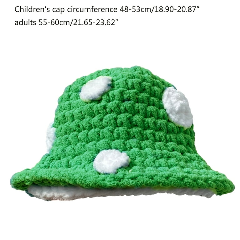 HPDDIN Halloween Crochet Bucket Hat, Mushroom Design, Warm