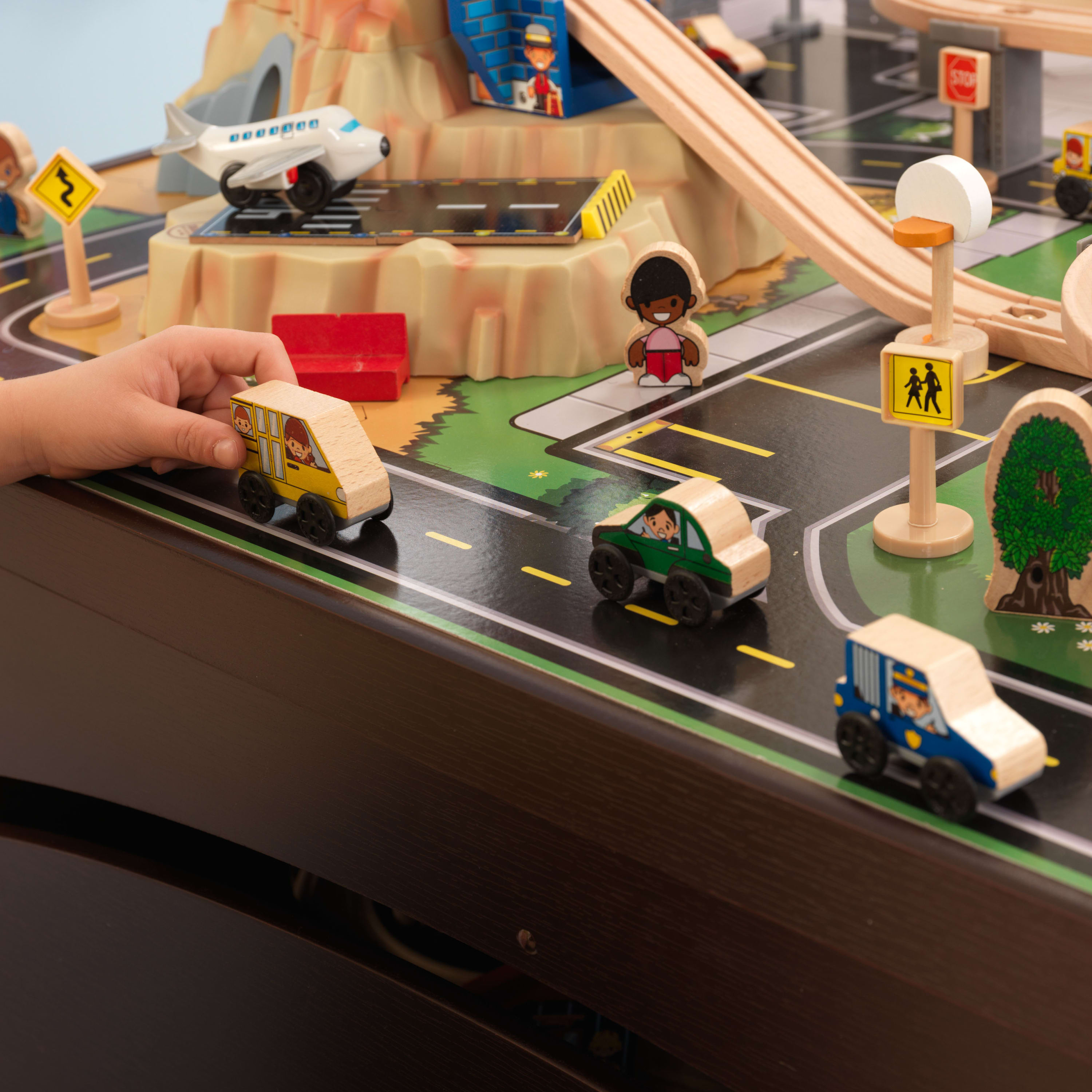 KidKraft Metropolis Wooden Train Set and Train Table with 100 Accessories - image 3 of 10