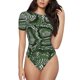 thumbnail image 1 of Fotbe Green Snakeskin Body de Mujer con Cuello Redondo y Mangas Cortas, Sin Mangas Ajustado, Suave, Cómodo y Básico-Small, 1 of 7