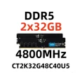 thumbnail image 1 of RAM DDR5 4800 MHz 64 GB pour Ordinateurs de Bureau, 2x32 GB, 1 of 5