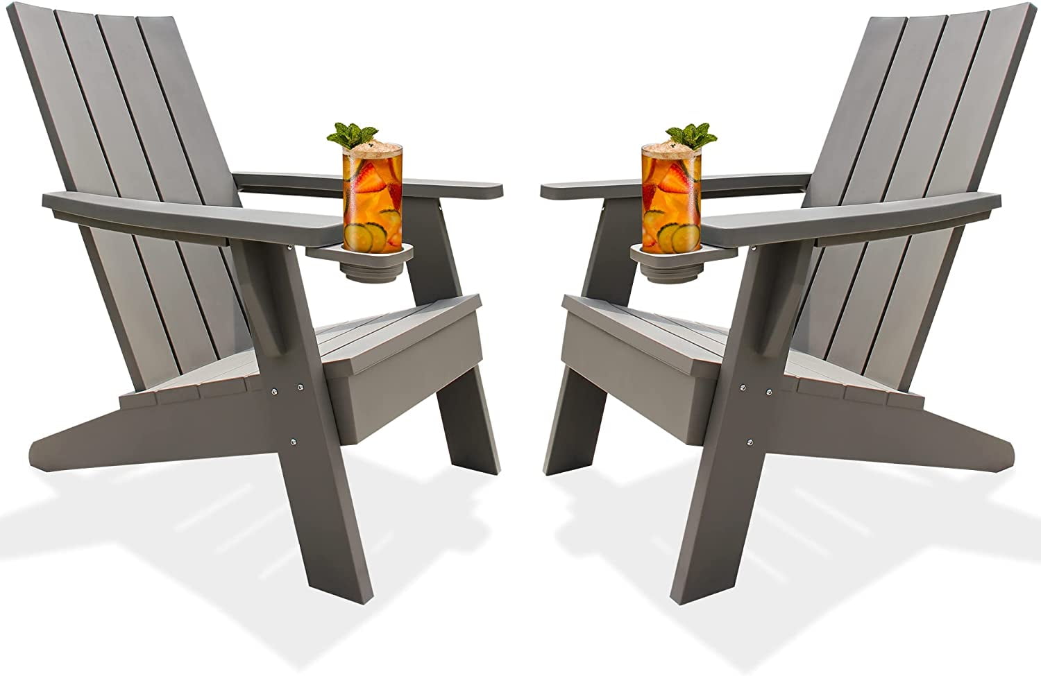 YITAHOME Adirondack Chair with Cup Holder Weather Resistant Resin