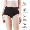 thumbnail image 4 of wirarpa Women's High Waisted Panties Modal Underwear Breathable Briefs Black 4 Pack Sizes 5-12, 4 of 6