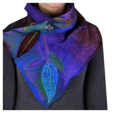 

Dadaria Blanket Scarf Women Casual Printing Scarf Fashion Retro Multi-Purpose Shawl Button Scarf Blue Women