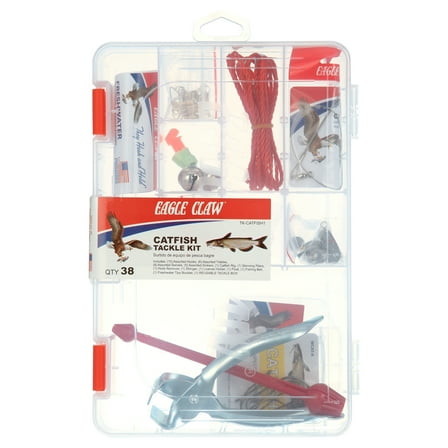 Eagle Claw Catfish Tackle Kit, 38 Pieces of Assorted Tackle