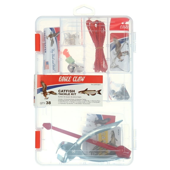 Eagle Claw Catfish Tackle Kit, 38 Pieces of Assorted Tackle