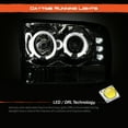 thumbnail image 3 of AKKON - For 1999-2004 F250 F350 F450 F550 SuperDuty Excursion Chrome Clear Dual LED Projector Headlights Replacement Pair, 3 of 7