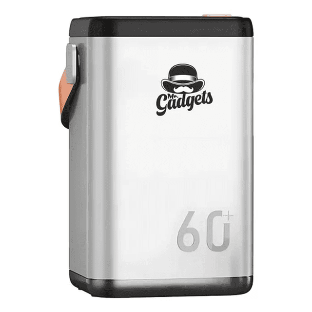 Power Bank 60,000mAh Batería Portátil Compacta, Carga Ultra Rápida 100W con 6 Puertos (USB-C y USB-A), Pantalla LCD, Linterna Integrada – Color Titanio