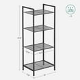SONGMICS 4Tier Black Steel Shelf, Heavy Duty Metal Storage Rack for Bathroom, Kitchen, Living