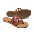 thumbnail image 4 of DREAM PAIRS Women's Flip Flops Round Toe Multi Strap lightweight Summer Beach Flat Casual Thong Sandals, 4 of 8