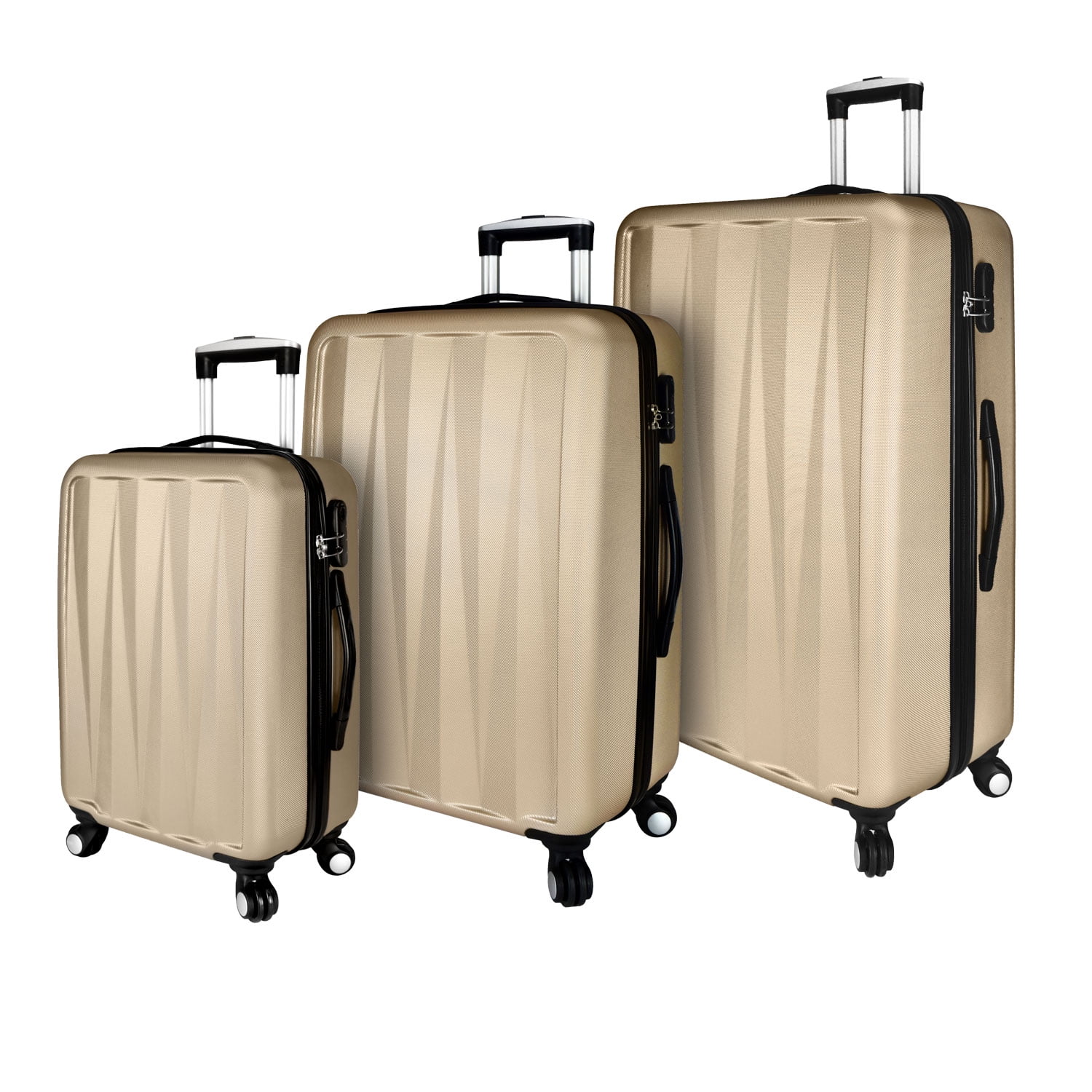 Elite Luggage Verdugo Hardside 3Piece Spinner Luggage Set, Champagne