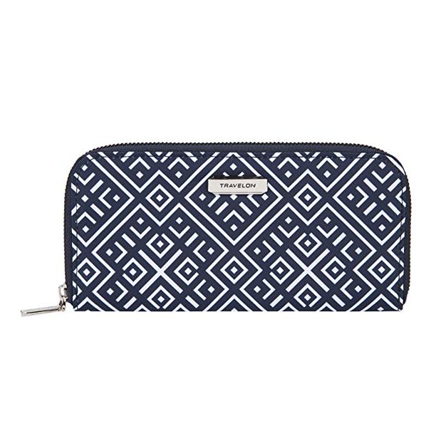 Travelon Travelon RFID Blocking Single Zip Wallet Mosaic Tile