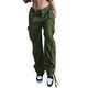 thumbnail image 1 of Gibobby Pantalones deportivos tipo cargo para mujer Pantalones de con cintura de mezclilla, pantalones cortos rasgados para mujer, pantalones informales para mujer(Verde,G), 1 of 5