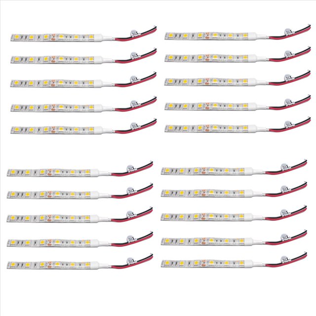 20Pcs 10Cm Impermeable CáLido 5050 Luces de Tira Llevadas Dc 12V Caravana Coche