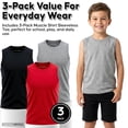 thumbnail image 6 of BROOKLYN VERTICAL Boys 3 Pack Muscle Shirt Sleeveless Tee - Tagless Cotton Super Soft, 6 of 7