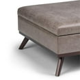 thumbnail image 6 of Owen 36 inch Wide Mid-Century Modern Square Coffee Table Storage Ottoman in Distressed Grey Taupe Vegan Leather, 6 of 8