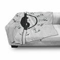 thumbnail image 3 of Ethnic Soft Flannel Fleece Throw Blanket, Yin and Yang Tao Chinese Animal Motifs and Inscription, Cozy Plush for Indoor and Outdoor Use, 60" x 80", Charcoal Grey and White, by Ambesonne, 3 of 6