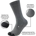 thumbnail image 3 of Mens 100% Cotton Cushioned Crew Socks, Athletic Performance Moisture Wicking Work socks, 3 of 7