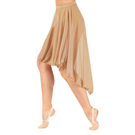 Adult Mid Length High-Low Mesh Dance Skirt