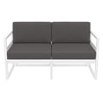 thumbnail image 4 of Mykonos Patio Loveseat White with Acrylic Fabric Charcoal Cushions, 4 of 8