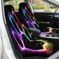 thumbnail image 5 of Colorful Neon Paw Print Car Seat Cover Set Auto Front Bucket Cushion Protect Accessories 2 Piece, 5 of 6