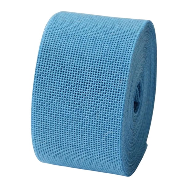 Cateissary Cinta de arpillera de 5CM, , ligera, respetuosa con el medio ambiente, rollo tejido Natural, decoraciones de fiesta de moda Kits de decoración para fiestas azul oscuro 2