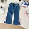thumbnail image 2 of FDDMis Kids Jeans Girls Wide Legged Jeans Flare Pants for Girls 10-12 Baby Girl Gifts 0-3 Months Fun Gifts for Adults Christmas Party Clothing, Blue 12-18 Months, 2 of 9