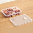 thumbnail image 4 of Clear Plastic Food Storage Container with Removable Dividers for Refrigerator Meal Prep Vegetables Meat Ginger Garlic, 4 of 5