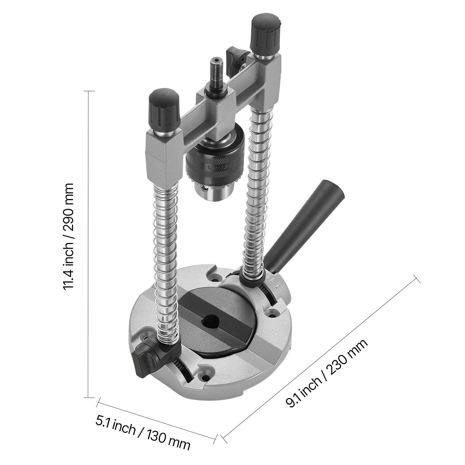 KFFKFF Portable Drill Guide, Multi-Angle Precision Drilling Jig Attachment, Aluminum Alloy, Large Handle, Mounting Holes