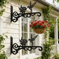 thumbnail image 4 of Elegant Bird Pattern Wall Hooks -  Metal Plant Hangers for Indoor & Outdoor - Rust-Resistant Bracket for Plants, Feeders, Chimes, Lanterns (1, Black), 4 of 8