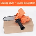thumbnail image 5 of Xecvkr Drill to Chainsaw Adapter Conversion Tool for Wood Cutting Pruning Trees Portable Chain Saw Attachment with Auxiliary Handle Black Orange, 5 of 9