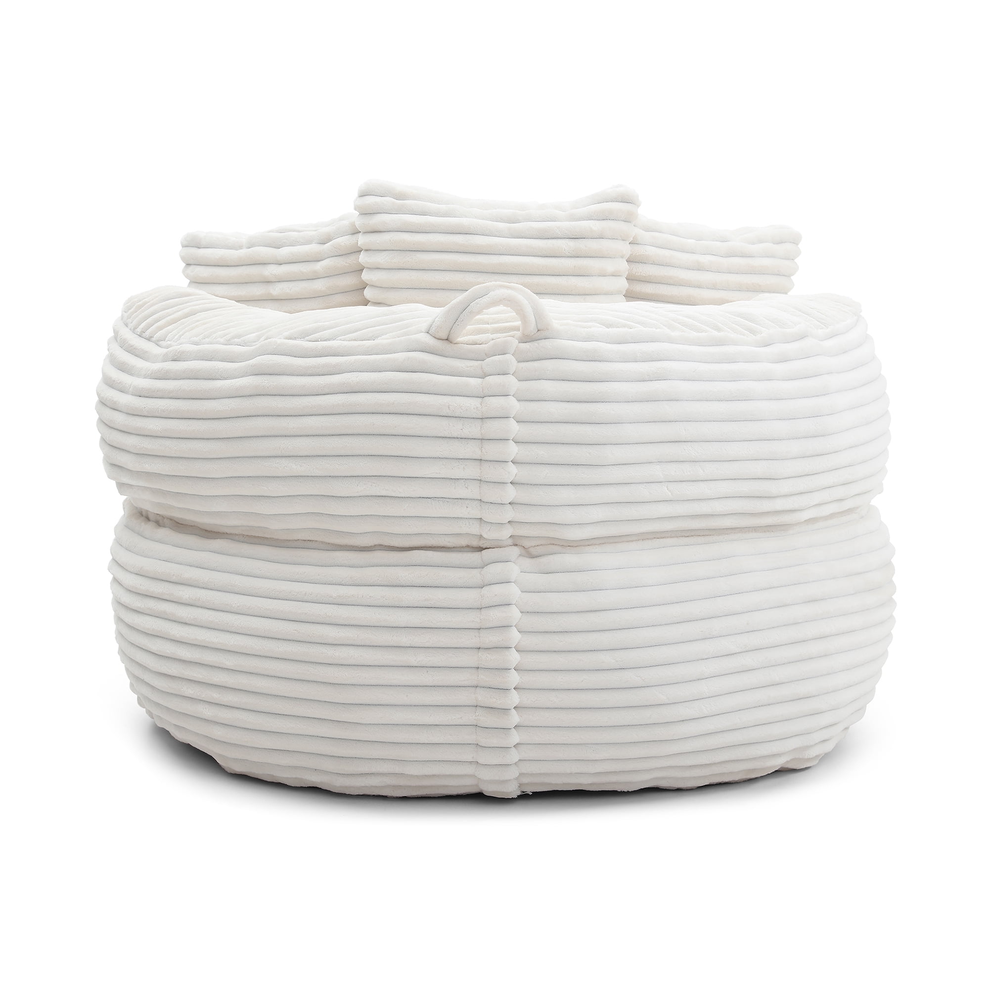 HIUU 45"Corduroy Bean Bag Chair with Pull String,Large Bean Bag Chair for Adults,Oversized Beanbag Couch for Bedroom,Fireplace Lazy Sofa Chair