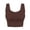 Brown-bras, variant on Womens Crop Tank Bras Ribbed Thick Straps Pullover Workout Yoga Padded Tops Summer Fashion Supportive Casual Daily Bras M