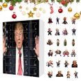 thumbnail image 1 of Calendario Cuenta Regresiva Navidad Adviento 24 Días Adorno Navideño Trump Decoraciones para Árboles Colgantes Regalo Partidarios Donald, 1 of 9