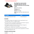 thumbnail image 2 of Rear Right Door Latch Assembly - Compatible with 2007 Chevrolet Silverado 1500 Classic Crew Cab Pickup 4-Door - AC Delco, 2 of 2
