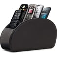 thumbnail image 1 of Remote Control Holder, Luxury PU Leather Modern Remote Caddy Organizer, Desktop Organizer with 5 Fine Compartments for TV, DVD Remote Controls, Anti-scratch Microfiber Interior, Compact Design, 1 of 4