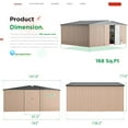 thumbnail image 6 of AECOJOY 14' x 12' Outdoor Storage Shed with Lockable Door Patio Metal Garden Storage Building in Brown for Outside, 6 of 7