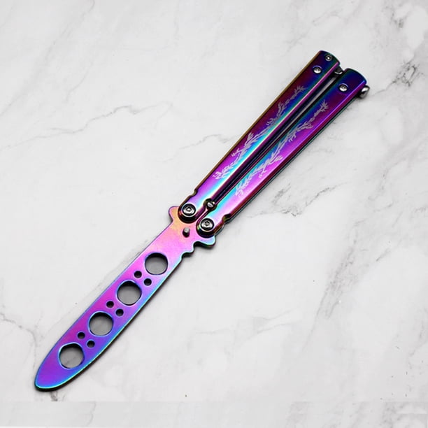 Cuchillos De Práctica Cuchillo de práctica de mariposa portátil, peine ...