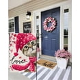 thumbnail image 3 of Rdsfhsp Valentines Day Love Cat Linen Garden Flag 12x18 Double Sided for Anniversary Wedding Holiday Outside Decor, 3 of 5