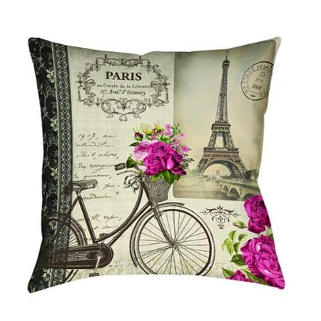 Thumbprintz Springtime In Paris Bicycle Decorative Throw Pillow