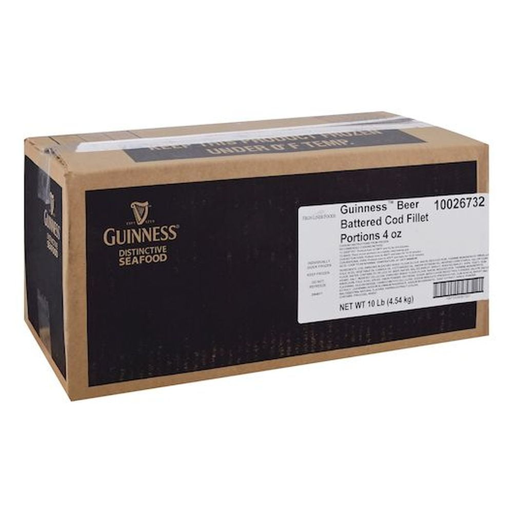 Guinness 4 Ounce Beer Battered Cod Fillet Portion, 5 Pound -- 1 each.
