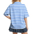 thumbnail image 6 of Dresfit Polo Shirts Womens Striped Short Sleeve Golf Shirts Summer 2026 Button Down Tennis T Shirts Lightweight Oversized Regular Fit Golf Graphic Tees XL, 6 of 6
